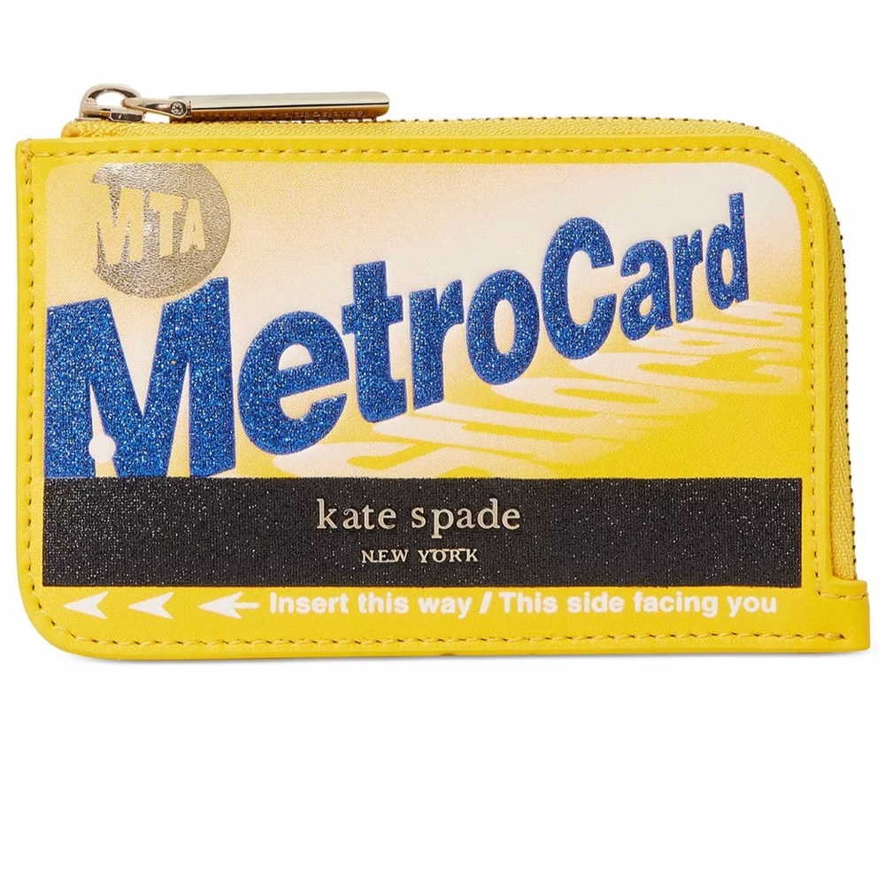 NY On A Roll Leather Metro Card Zip Cardholder